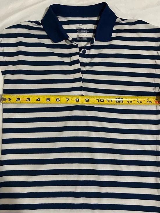 Nike Navy and White Striped Polo Top - Picture 6 of 6